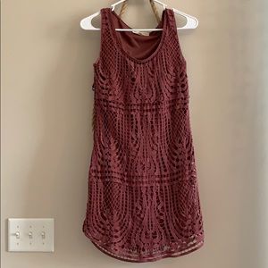 Maroon Crotchet Dress from Urban Outfitters ✨